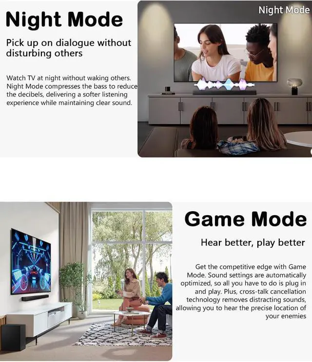 Alt view image 6 of 7 - Soundbar HW-B650F 3.1ch with Subwoofer, Dolby Audio, Powerful Bass Sound Bar for TV, Clear Dialogue, Home Theater Audio System for Movies, Gaming & Music