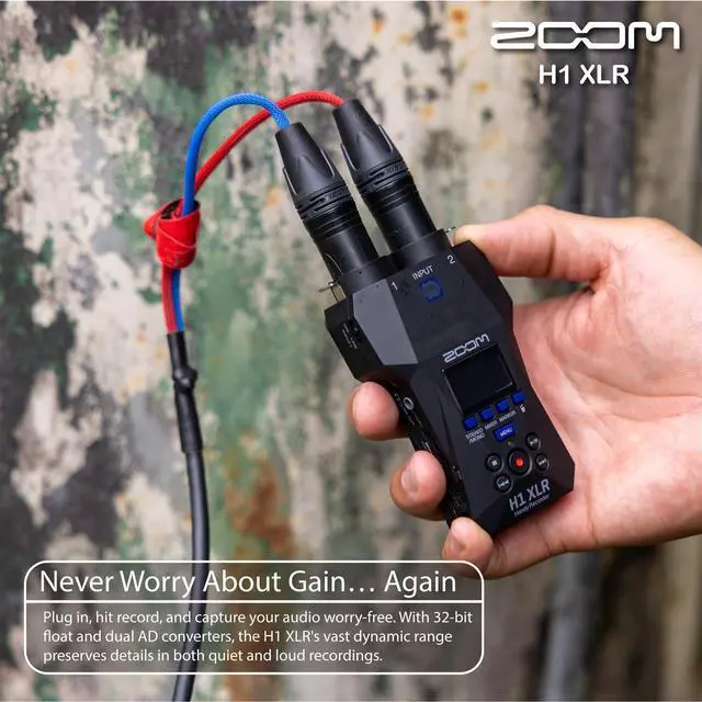 Alt view image 6 of 7 - H1 XLR Handy Recorder, Bundle with 2X ZDM-1 Podcast Microphones, 2X Headphones, 2X Windscreen, 2X XLR Cable, 2X Tabletop Stand, Tripod Grip, 32GB Micro SD Card, AA Batteries (4 Pack)