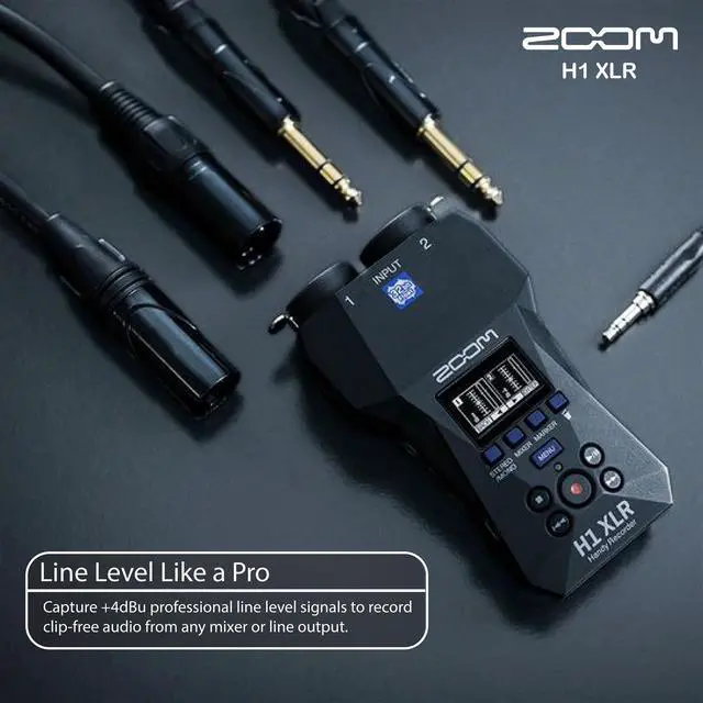 Alt view image 5 of 7 - H1 XLR Handy Recorder, Bundle with 2X ZDM-1 Podcast Microphones, 2X Headphones, 2X Windscreen, 2X XLR Cable, 2X Tabletop Stand, Tripod Grip, 32GB Micro SD Card, AA Batteries (4 Pack)
