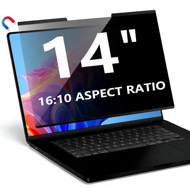 Main image of Magnetic 14 Inch 16:10 Laptop Privacy Screen Filter | Removable Laptop Privacy Filter Shield and Anti Glare Protector, Compatible with HP Dell Acer Asus Samsung Lenovo ThinkPad