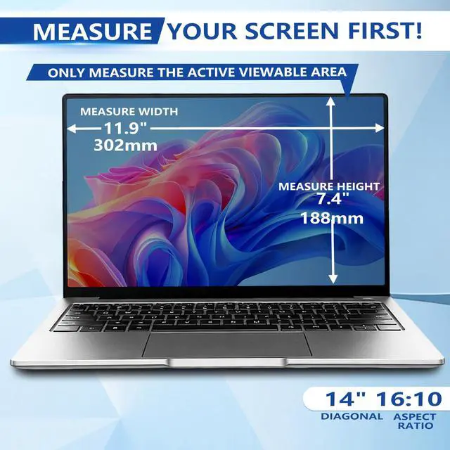 Alt view image 2 of 7 - Magnetic 14 Inch 16:10 Laptop Privacy Screen Filter | Removable Laptop Privacy Filter Shield and Anti Glare Protector, Compatible with HP Dell Acer Asus Samsung Lenovo ThinkPad