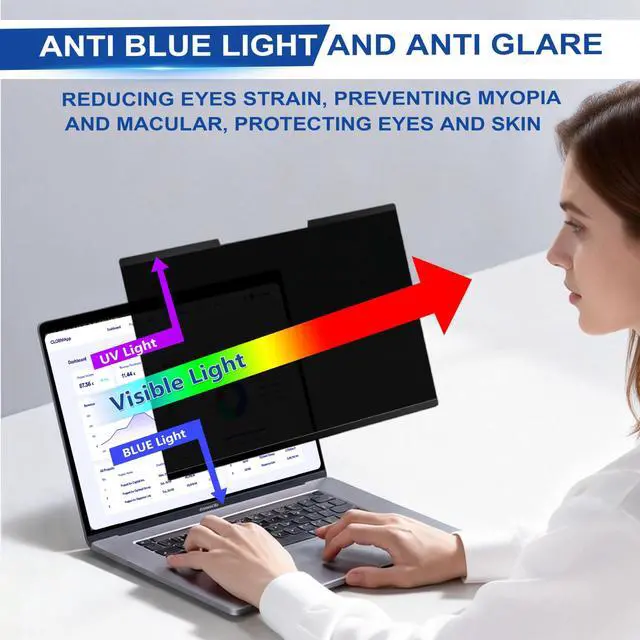 Alt view image 6 of 7 - Magnetic 14 Inch 16:10 Laptop Privacy Screen Filter | Removable Laptop Privacy Filter Shield and Anti Glare Protector, Compatible with HP Dell Acer Asus Samsung Lenovo ThinkPad