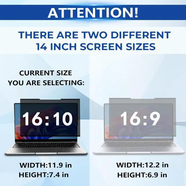 Alt view image 5 of 7 - Magnetic 14 Inch 16:10 Laptop Privacy Screen Filter | Removable Laptop Privacy Filter Shield and Anti Glare Protector, Compatible with HP Dell Acer Asus Samsung Lenovo ThinkPad
