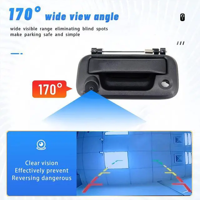 Alt view image 3 of 7 - Rear View Camera Backup Camera Compatible with Ford F150 2005-2014 | Tailgate Handle Camera Reverse Parking Camera Compatible with Ford F250 F350 F450 F550 2008-2016