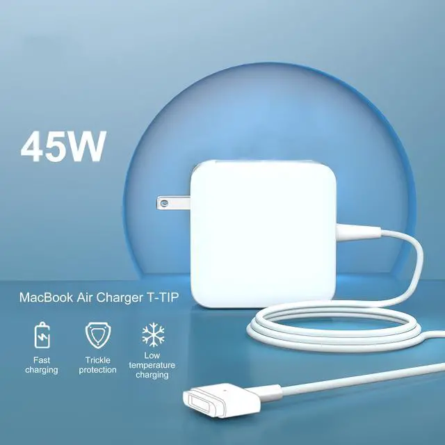 Alt view image 2 of 6 - MacBook Air Charger 45W Magnetic T-Tip Power Adapter | Mag 2 Laptop Charger Compatible with MacBook Air 2012-2017, 11 and 13 inch, Models: A1435 A1436 A1465 A1466 MD223,MD224,MD231