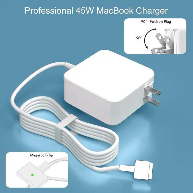 Alt view image 6 of 6 - MacBook Air Charger 45W Magnetic T-Tip Power Adapter | Mag 2 Laptop Charger Compatible with MacBook Air 2012-2017, 11 and 13 inch, Models: A1435 A1436 A1465 A1466 MD223,MD224,MD231