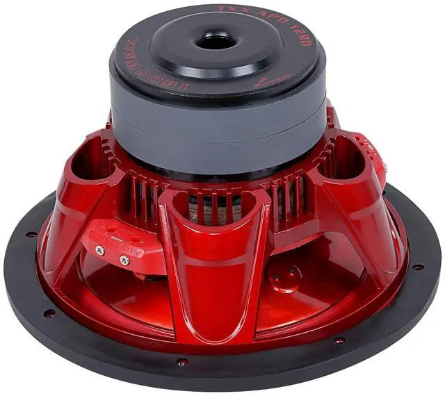 Alt view image 3 of 7 - 12" Eye Candy Aluminum Cone Subwoofer (TXX-APD-12RD), Superior Performance, 1600 Watts, 120 Oz Magnet, BASV Voice Coil, Aluminum Basket, Sleek Candy Red, Multi-Connect Terminals