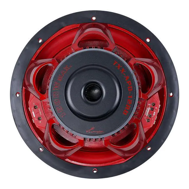 Alt view image 5 of 7 - 12" Eye Candy Aluminum Cone Subwoofer (TXX-APD-12RD), Superior Performance, 1600 Watts, 120 Oz Magnet, BASV Voice Coil, Aluminum Basket, Sleek Candy Red, Multi-Connect Terminals