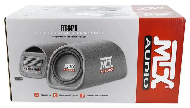 Alt view image 6 of 7 - Road Thunder RT8PT 8 240 Watt Powered Subwoofer in Vented/Ported Bass Tube