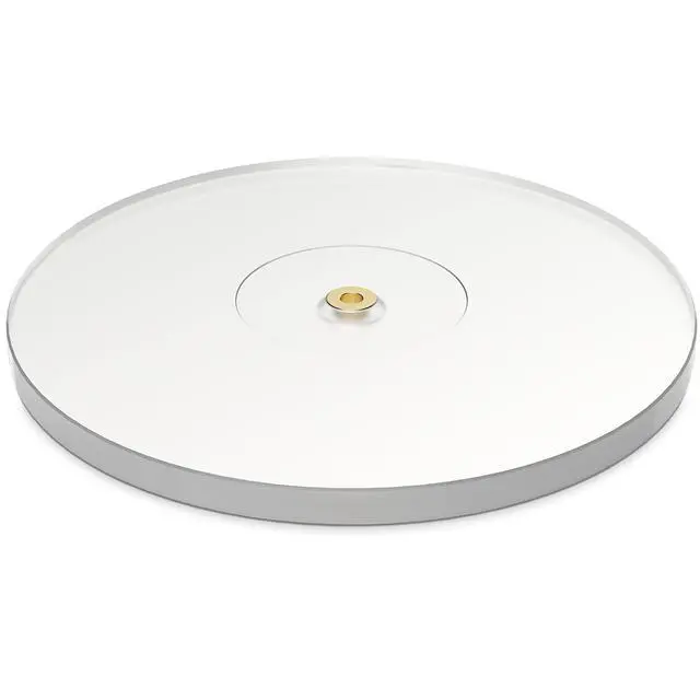 Alt view image 2 of 7 - High Density Frosted Acrylic Platter for Reference Turntables RT82/RT83/RT84/RT85, Includes HiFi Vinyl Record Weight 760 gram Steel LP Disc Stabilizer