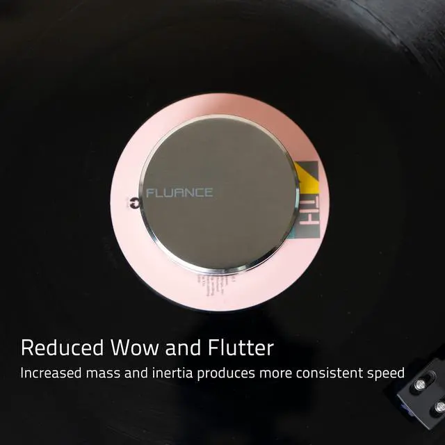 Alt view image 6 of 7 - High Density Frosted Acrylic Platter for Reference Turntables RT82/RT83/RT84/RT85, Includes HiFi Vinyl Record Weight 760 gram Steel LP Disc Stabilizer