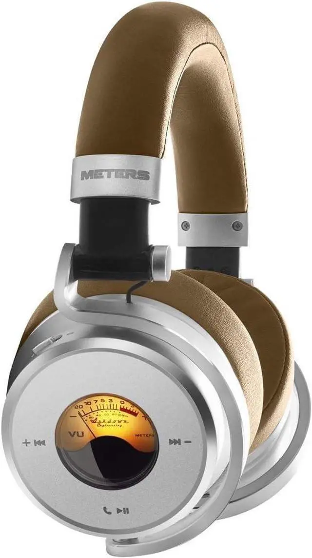 Main image of OV-1-B-C Over-Ear Wireless Headphones with Active Noise Cancellation - Studio-Quality Sound with 16-Hour Playback & VU Display - Bluetooth 5.0, App-Controlled, 40mm Drivers (Tan)