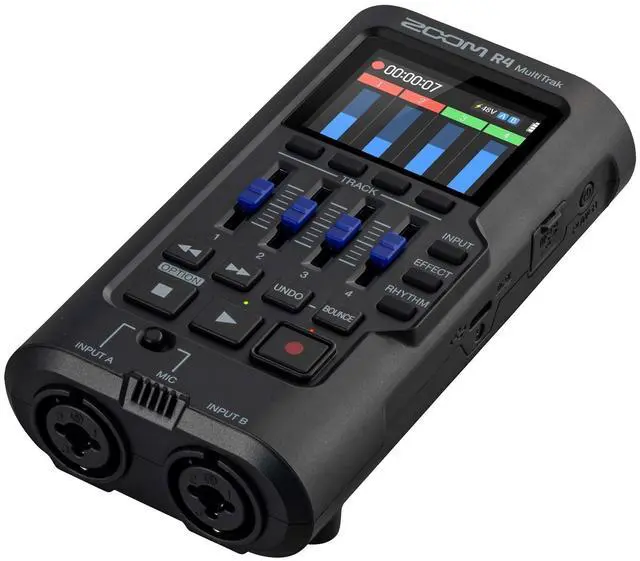Alt view image 4 of 7 - Zoom R4 MultiTrak 32-Bit Float Recorder with 128GB Ultra UHS-I microSDXC Memory Card and Pistol Grip Tabletop Tripod