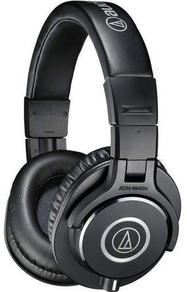 Alt view image 2 of 7 - ATH-M40x Closed-Back Monitor Headphones (Black) Bundle with Cables, Carrying Pouch, and 6Ave Cleaning Kit