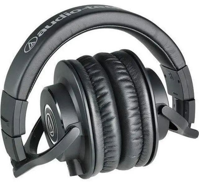 Alt view image 3 of 7 - ATH-M40x Closed-Back Monitor Headphones (Black) Bundle with Cables, Carrying Pouch, and 6Ave Cleaning Kit