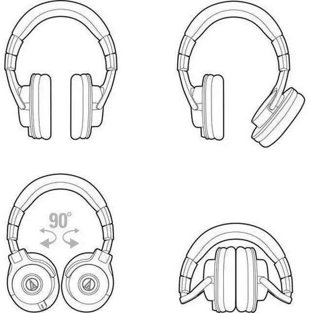 Alt view image 7 of 7 - ATH-M40x Closed-Back Monitor Headphones (Black) Bundle with Cables, Carrying Pouch, and 6Ave Cleaning Kit