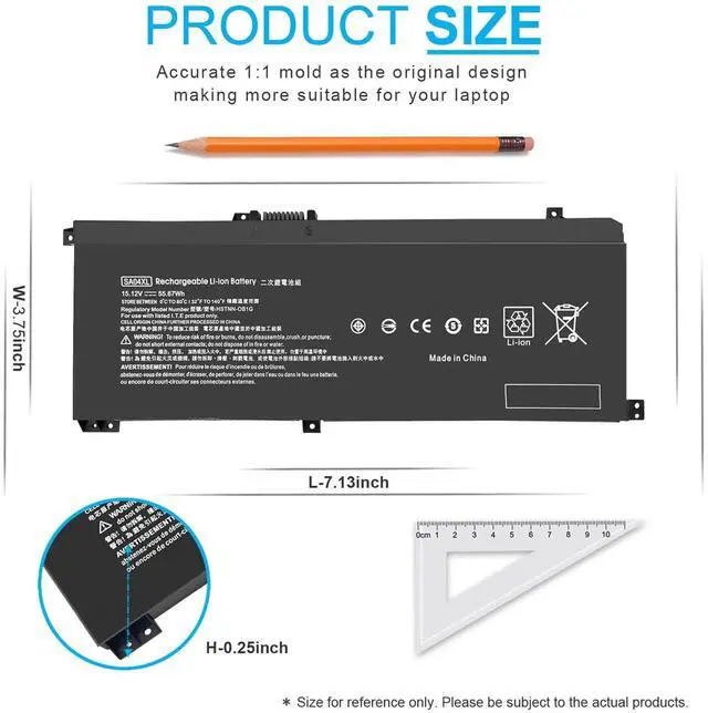 Alt view image 4 of 6 - SA04XL L43267-005 Battery for HP Envy X360 15-DR 15-DS 15M-DR 15M-DS 17-CG 17M-CG 15m-dr1xxx 15-ds1xxx 15m-ds0xxx 15m-dr1012dx 15m-dr0012dx 15m-dr0011dx 15m-ds0011dx 15t-dr100