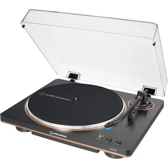 Alt view image 3 of 7 - AT-LP70X-BZ Fully Automatic Belt-Drive Turntable, Black/Bronze Bundle with Deco Gear 12" Silicone Rubber Platter Mat & Deco Essentials Vinyl Record Cleaning Fluid System