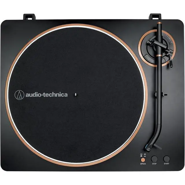 Alt view image 4 of 7 - AT-LP70X-BZ Fully Automatic Belt-Drive Turntable, Black/Bronze Bundle with Deco Gear 12" Silicone Rubber Platter Mat & Deco Essentials Vinyl Record Cleaning Fluid System