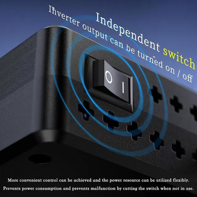 Alt view image 7 of 7 - Car Inverter 200W DC12V to AC100V Converter, 3 USB Ports with QC3.0 Fast Charging, TYP-C Support, Smart Display, Multi-Protection, Car Power Inverter for Charging & Power Supply