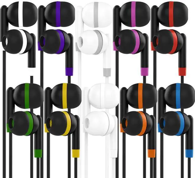 Main image of Wired Earbuds 500 Pack Bulk in Ear Headphones 3.5mm School Earbuds for Students, Classroom Listening, Testing, Libraries, Chromebook, Tablet & Laptop Use