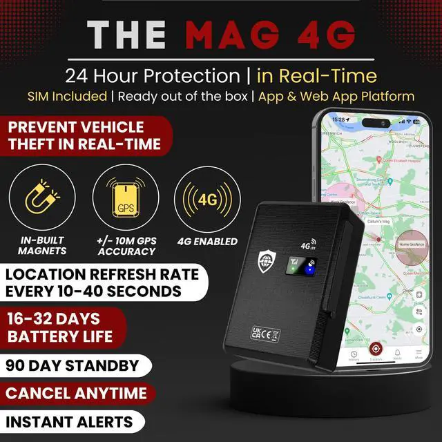 Alt view image 3 of 6 - Mag 4G Rechargeable Magnetic 4G LTE GPS Tracker, Car, Van, Motorbike, Caravan, etc. 34-195 Countries, 90 Day Standby, Real Time Tracking and Alerts, 7 Day Free Trial+SIM Included, UK Company