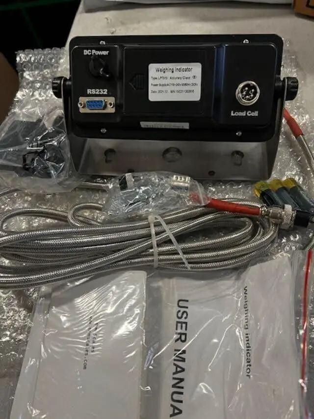 Alt view image 2 of 2 - LP-7515-C Indicator with 5 Prong Connection and Cable, LCD Display with Backlight, PCB Board RS232 Output, Compatible with Any Floor Scale, Black