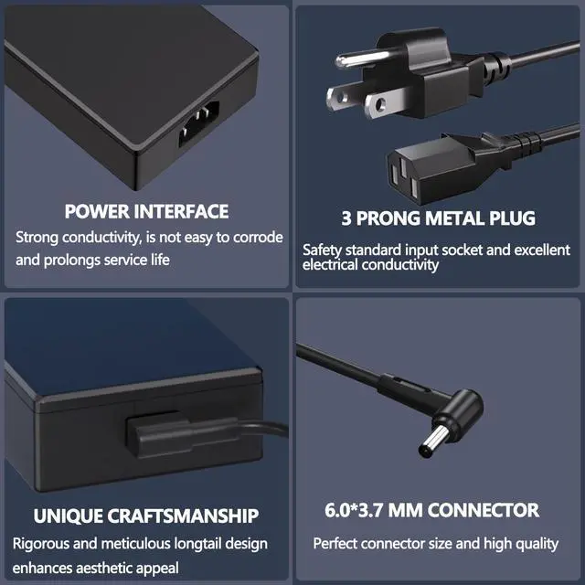 Alt view image 5 of 7 - 230W for Asus Laptop Charger Replacement 19.5V 11.8A Compatible with Rog Zephyrus M GU501G GU501 GU502 GU501GM GU502GV Asus ROG Strix G15 G512 G17 G7 Gaming Laptop Power Adapter Cord