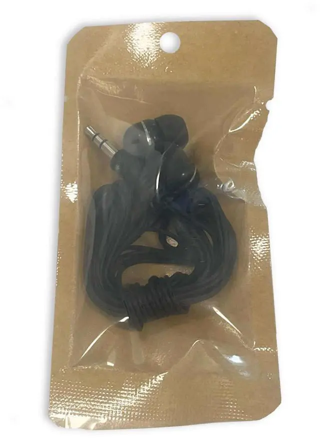 Alt view image 5 of 7 - Products Bulk Disposable AE-205 Stereo Earbuds with 3.5mm Plug, Eco-Friendly Packaging with Hang Hole (100 Pack)