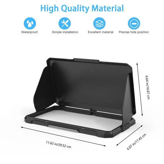 Alt view image 2 of 7 - Foldable Sun Visor Shield Cover for Lowrance Elite FS 9 Fish Finder,Waterproof ABS Plastic, Marine Fish Finder Screen Protector with Anti-Glare Shade (Black)