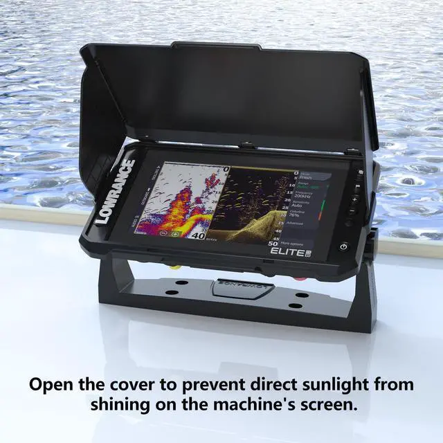 Alt view image 4 of 7 - Foldable Sun Visor Shield Cover for Lowrance Elite FS 9 Fish Finder,Waterproof ABS Plastic, Marine Fish Finder Screen Protector with Anti-Glare Shade (Black)