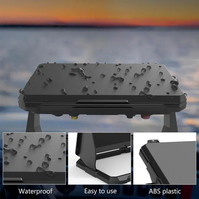 Alt view image 3 of 7 - Foldable Sun Visor Shield Cover for Lowrance Elite FS 9 Fish Finder,Waterproof ABS Plastic, Marine Fish Finder Screen Protector with Anti-Glare Shade (Black)