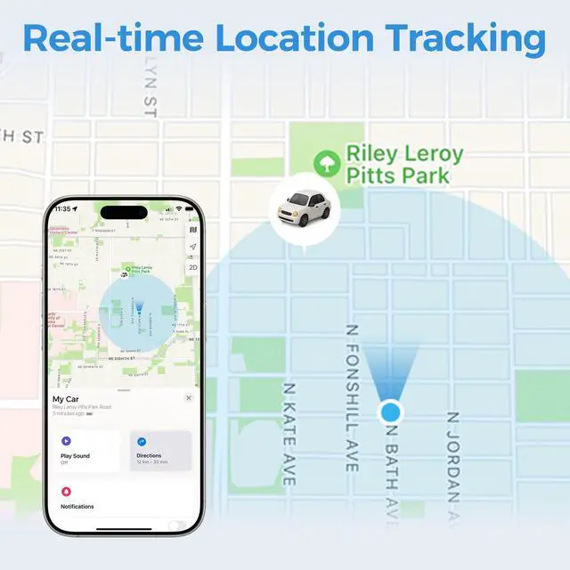 Alt view image 3 of 6 - Strong Magnetic Case Bluetooth Tracker for Car Work with iOS & Android | Certified by Apple Find My & Google Find Hub, IP67 Waterproof Mini Hidden Car Tracker for Vehicles, Scooter, Bike and More