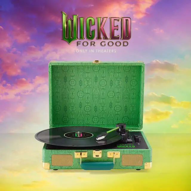 Alt view image 2 of 7 - CR8005F-EW Wicked Elphaba Cruiser Record Player, Emerald Green | 3-Speed Turntable, Bluetooth In / Out, Built-in Stereo Speakers, Isolated Internal Speakers Minimize Vibration