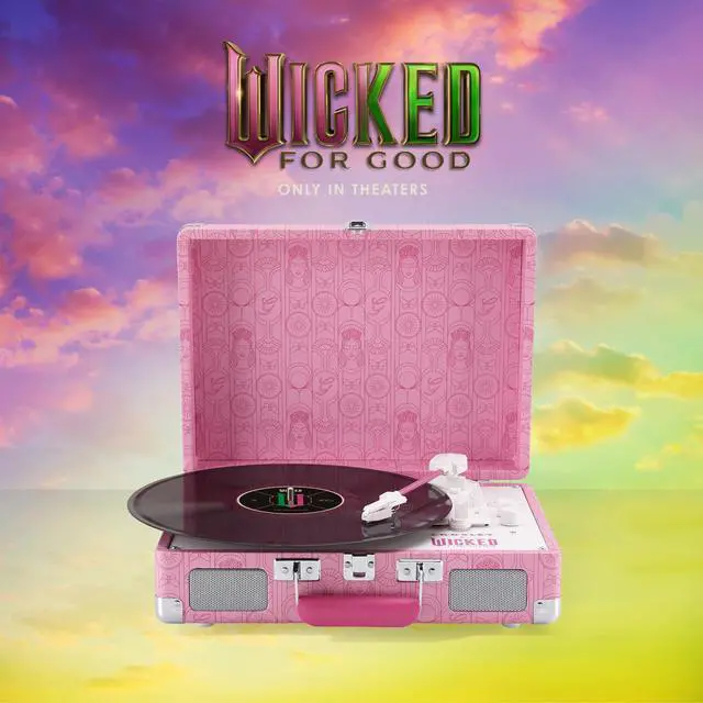 Alt view image 2 of 7 - CR8005F-PW Wicked Glinda Cruiser Record Player, Pink | 3-Speed Turntable, Bluetooth In / Out, Built-in Stereo Speakers, Isolated Internal Speakers Minimize Vibration