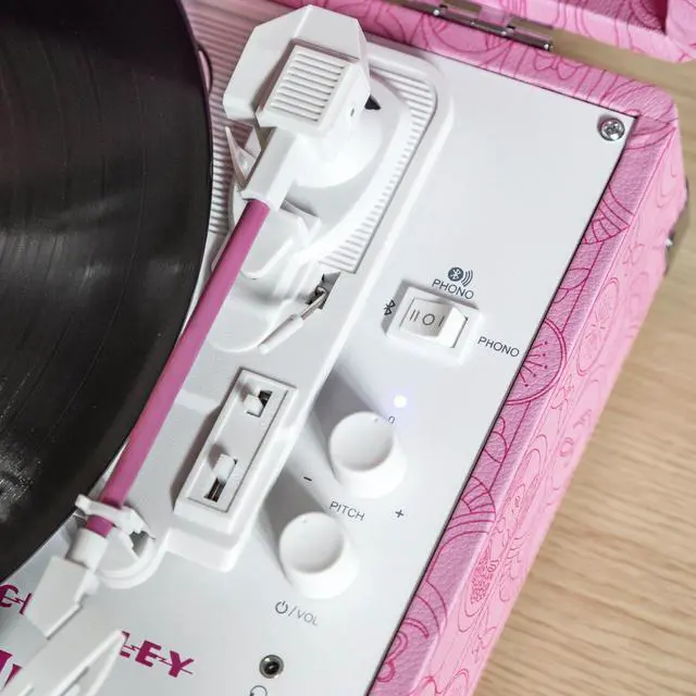 Alt view image 5 of 7 - CR8005F-PW Wicked Glinda Cruiser Record Player, Pink | 3-Speed Turntable, Bluetooth In / Out, Built-in Stereo Speakers, Isolated Internal Speakers Minimize Vibration