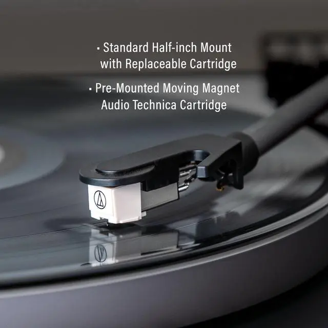 Alt view image 5 of 6 - C300A-BK Fully Automatic Turntable Record Player, Black | Belt-Drive, Bluetooth