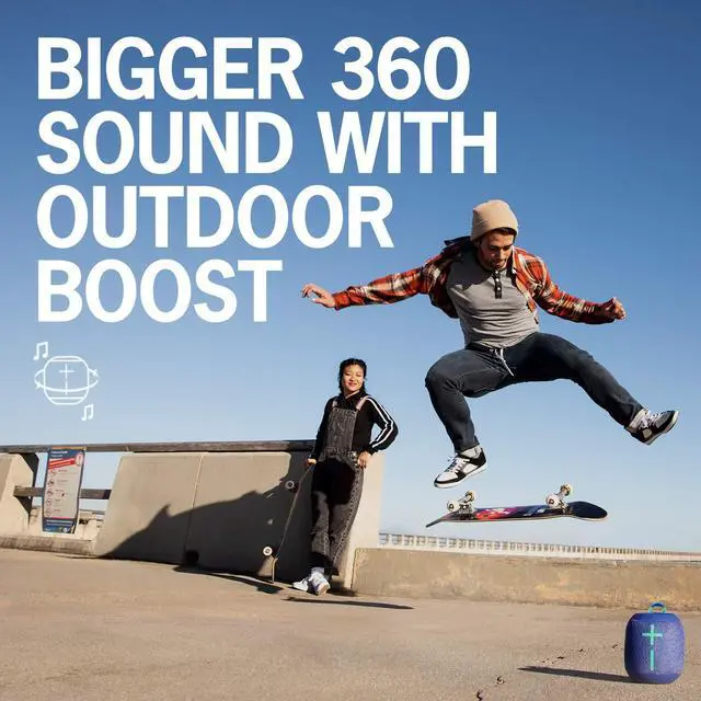 Alt view image 2 of 6 - WONDERBOOM 2, Portable Wireless Bluetooth Speaker, Big Bass 360 Sound, Waterproof/Dustproof IP67, Floatable, 100 Ft Range - Crushed Ice Grey, Single