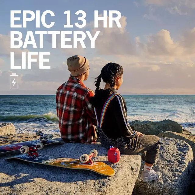Alt view image 3 of 6 - WONDERBOOM 2, Portable Wireless Bluetooth Speaker, Big Bass 360 Sound, Waterproof/Dustproof IP67, Floatable, 100 Ft Range - Crushed Ice Grey, Single