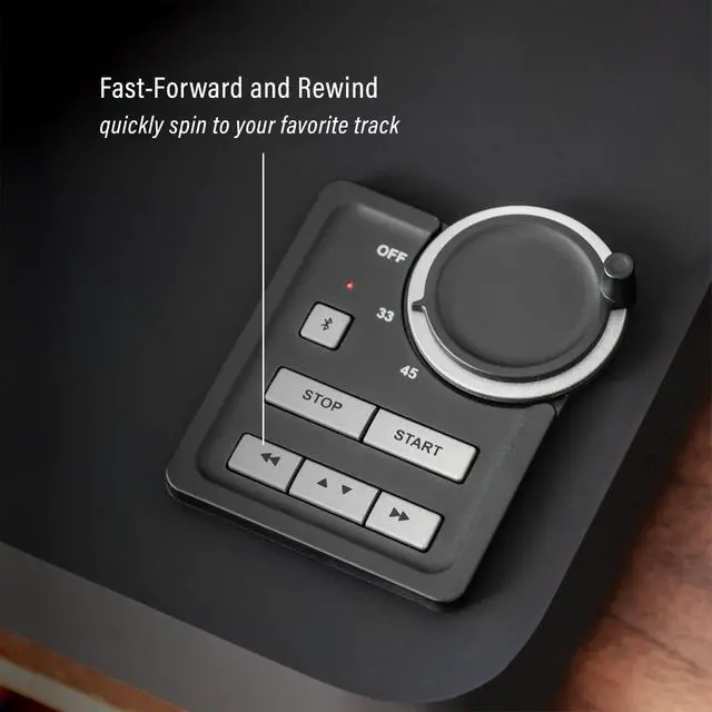 Alt view image 4 of 6 - C300A-BK Fully Automatic Turntable Record Player, Black | Belt-Drive, Bluetooth