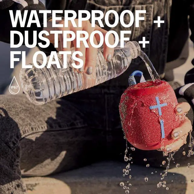 Alt view image 4 of 6 - WONDERBOOM 2, Portable Wireless Bluetooth Speaker, Big Bass 360 Sound, Waterproof/Dustproof IP67, Floatable, 100 Ft Range - Crushed Ice Grey, Single