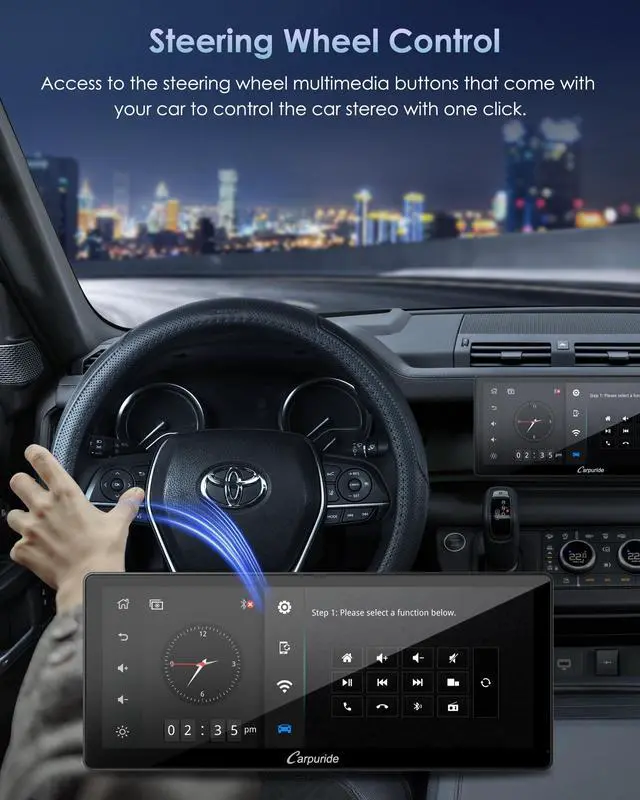 Alt view image 4 of 7 - 10.3" Double Din Car Stereo with Wireless CarPlay & Android Auto | Car Radio Detachable Floating Touchscreen Car Audio Receivers with Bluetooth EQ Subwoofer Backup Camera, Mirror Link, SWC