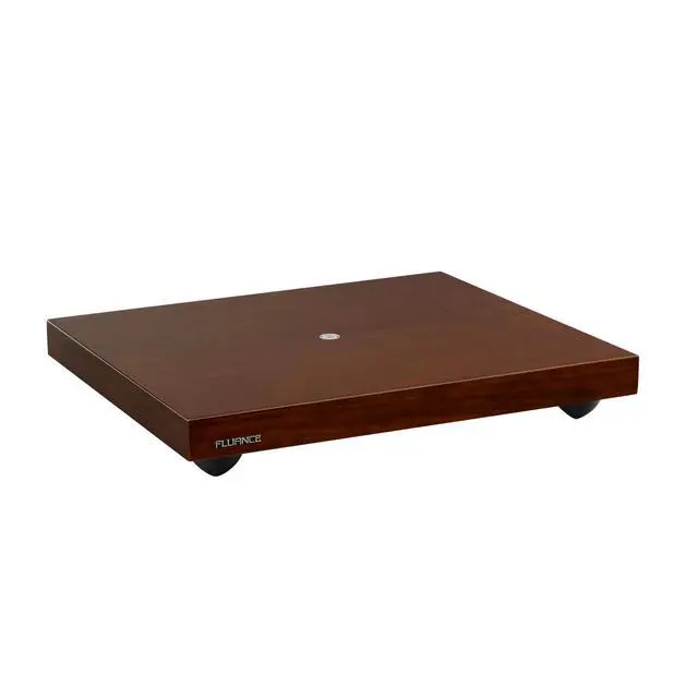 Alt view image 2 of 7 - Turntable Isolation Base Anti-Vibration Wood Platform and HiFi Vinyl Record Weight Stabilizer with Rubberized Finish - Natural Walnut
