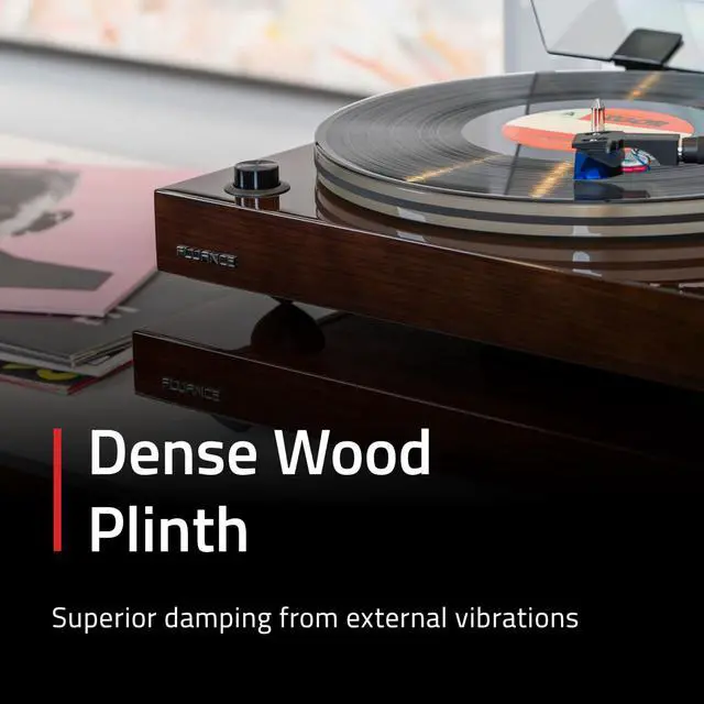 Alt view image 6 of 7 - Turntable Isolation Base Anti-Vibration Wood Platform and HiFi Vinyl Record Weight Stabilizer with Rubberized Finish - Piano Black