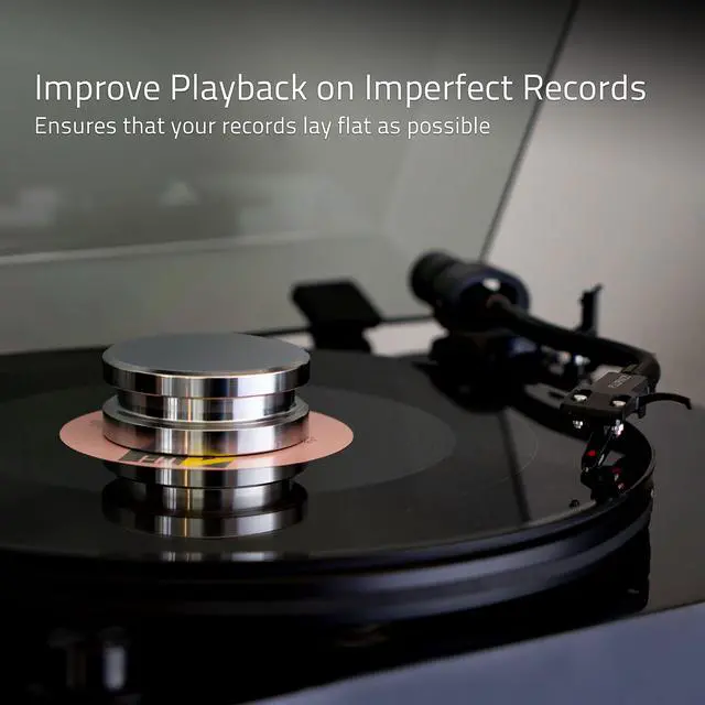 Alt view image 7 of 7 - Turntable Isolation Base Anti-Vibration Wood Platform and HiFi Vinyl Record Weight Stabilizer - Piano White