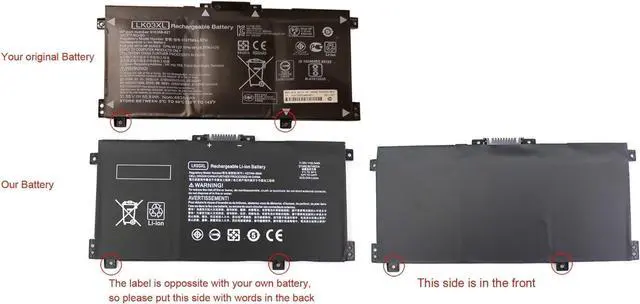 Alt view image 4 of 7 - LK03XL 52.5Wh Laptop Battery Compatible with HP Envy x360 15-bp 15-bq 15-cn | 15m-bp 15m-bq 15m-cn and Envy 17-ae 17m-ae Series, Compatible with L09281-855 L09280-855 916814-855 HSTNN-LB7U