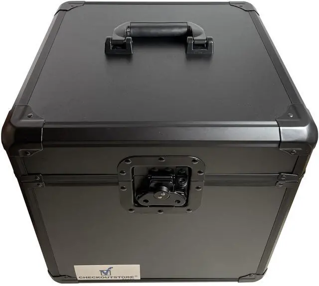 Alt view image 2 of 6 - Black Limited Aluminum 12" LP Vinyl Record Storage Box (Holds Up to 100 Records)