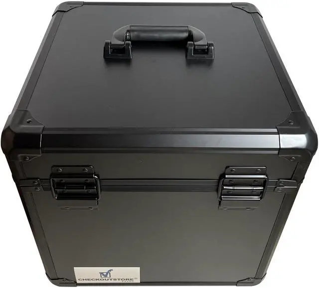 Alt view image 3 of 6 - Black Limited Aluminum 12" LP Vinyl Record Storage Box (Holds Up to 100 Records)