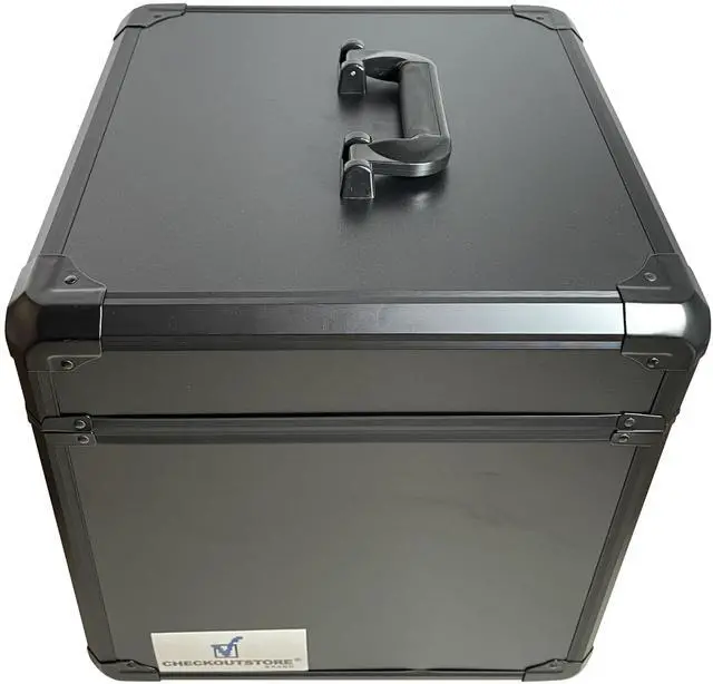 Alt view image 4 of 6 - Black Limited Aluminum 12" LP Vinyl Record Storage Box (Holds Up to 100 Records)