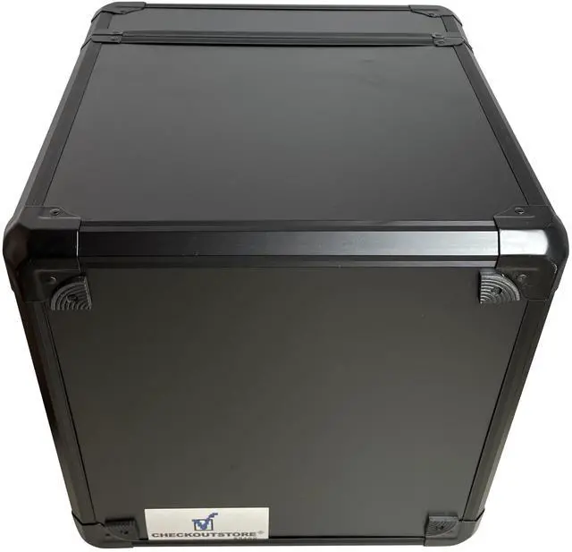 Alt view image 6 of 6 - Black Limited Aluminum 12" LP Vinyl Record Storage Box (Holds Up to 100 Records)
